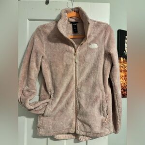 Fuzzy light pink Northface jacket